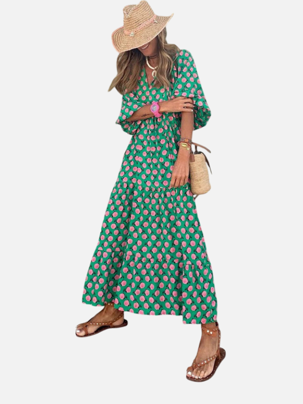 Sara | Gebloemde Boho Maxi-Jurk