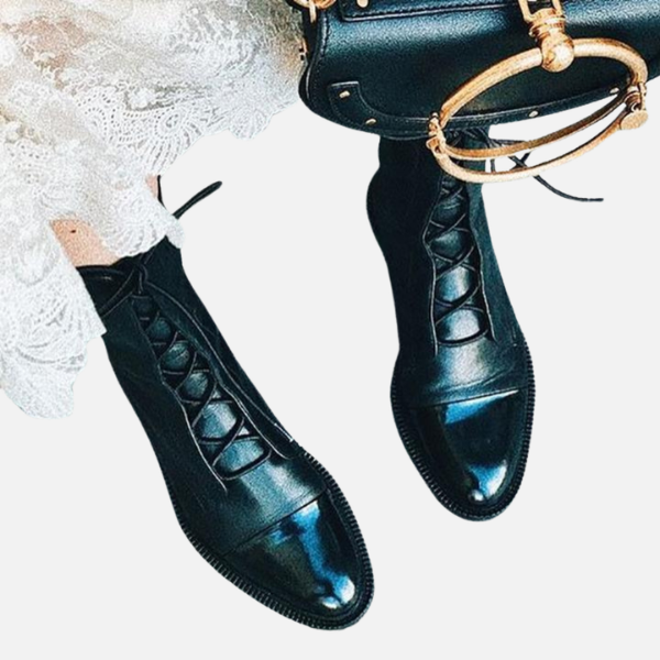 Mette | Elegante Veterschoenen met Blokhak