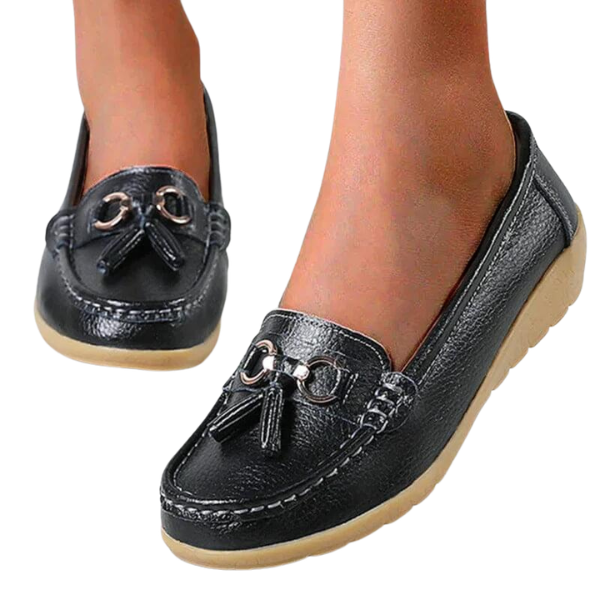 Dames Alle-Seizoen Vegan Leer Loafers met Kwastjes