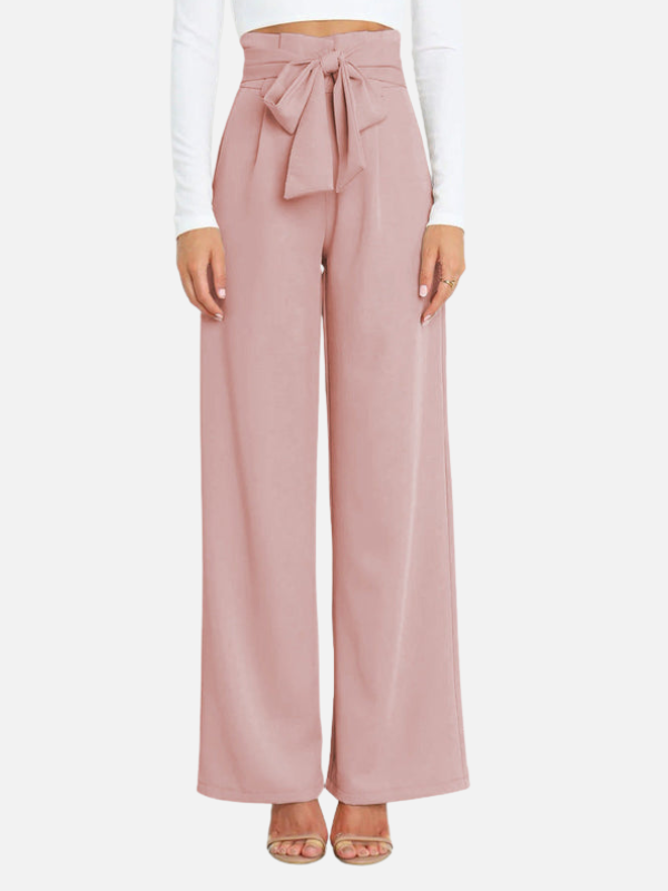 Dames Hoge Taille Palazzo Broek met Strikceintuur