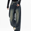 Nadja - Vintage Baggy Jeans met Washed Effect