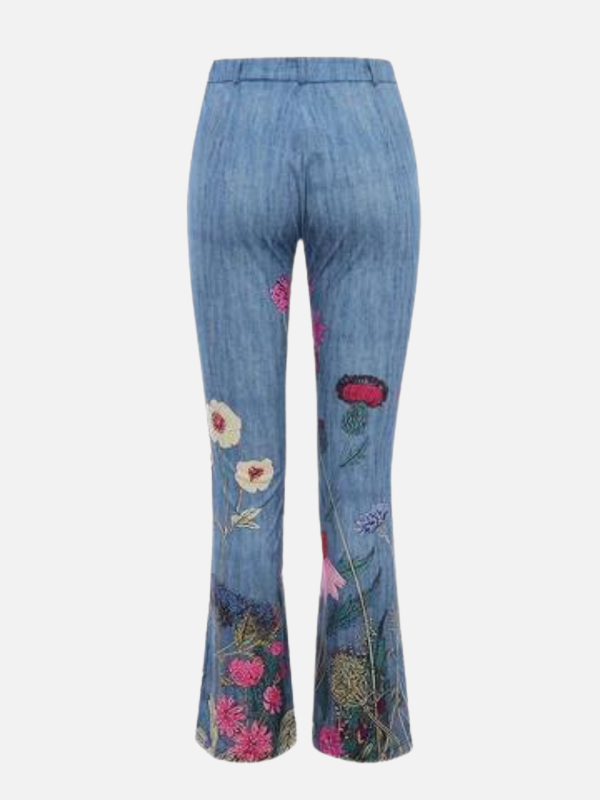 Dames jeans met bloemenprint