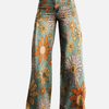 Dames jeans met wijde pijpen en bloemenprint