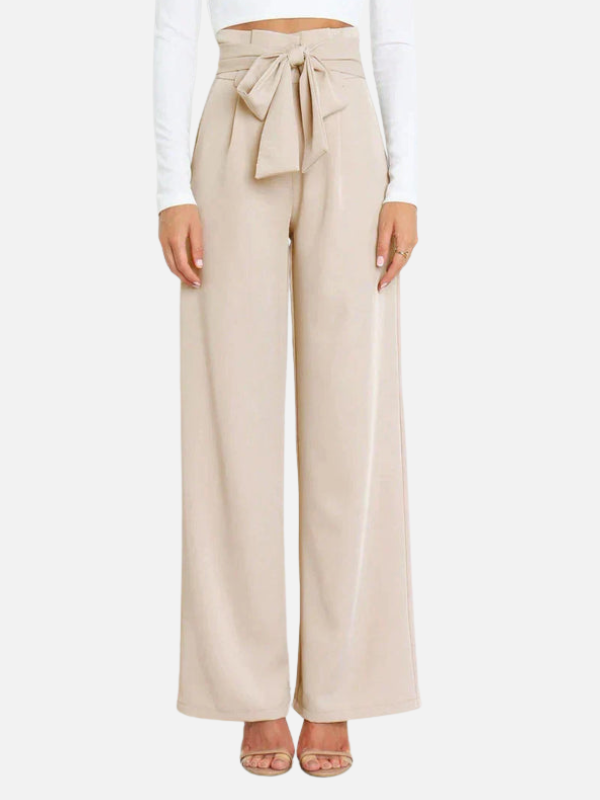 Dames Hoge Taille Palazzo Broek met Strikceintuur