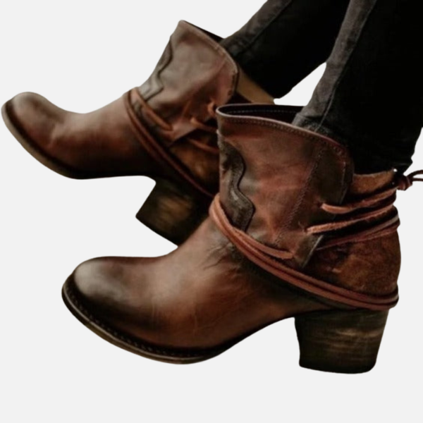 Maria | Western Enkellaarsjes met Blokhak, Dames