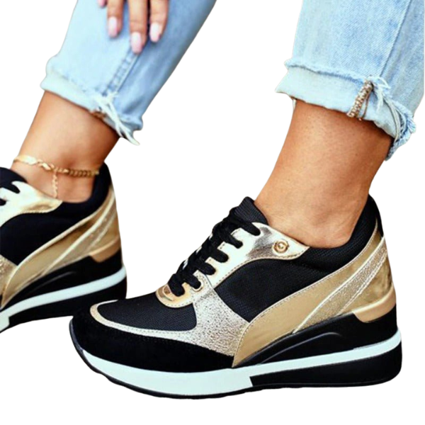 Keona | Trendy Plateau Sneakers met Glanzende Touch