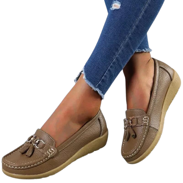 Dames Alle-Seizoen Vegan Leer Loafers met Kwastjes