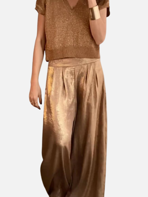 Dames Palazzo Broek met Hoge Taille en Zakken