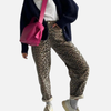 Dames Hoge Taille Jeans met Luipaardpatroon