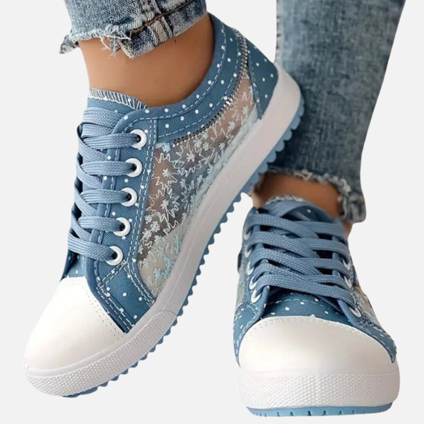 Anne | Canvas Sneakers met Kant en Veters