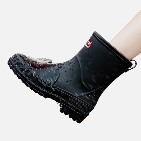 Trendy Waterdichte Halfhoge Regenlaarzen Met Antislip Zool Voor Vrouwen