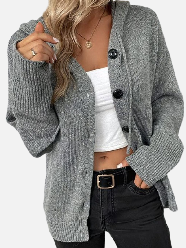 Fleur | Gebreid Vest met Capuchon