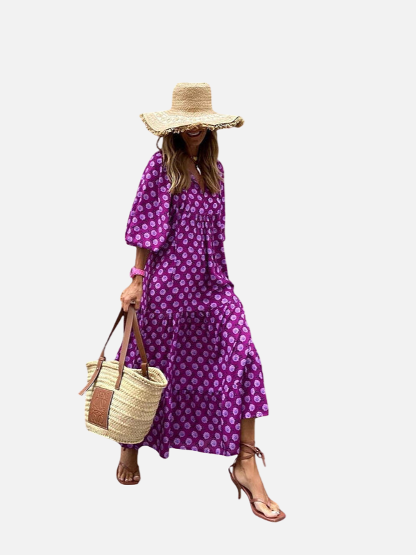 Sara | Gebloemde Boho Maxi-Jurk