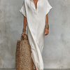 Dames Minimalistische Losse Shirt Maxi Jurk