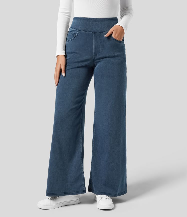 Evie | Comfy Elastische Broek met Hoge Taille