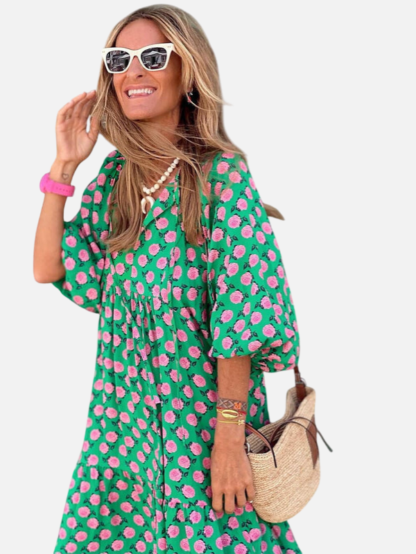 Sara | Gebloemde Boho Maxi-Jurk