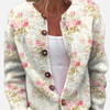 Anna | Gebreid Vest met Roosjesprint