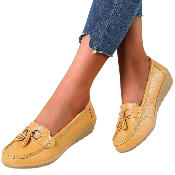 Dames Alle-Seizoen Vegan Leer Loafers met Kwastjes