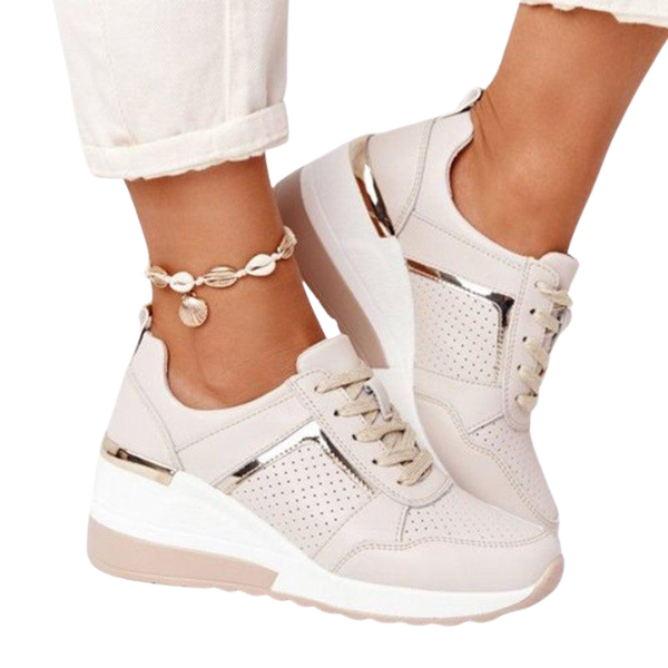 Dames Alle Seizoenen Vetersneakers met Sleehak