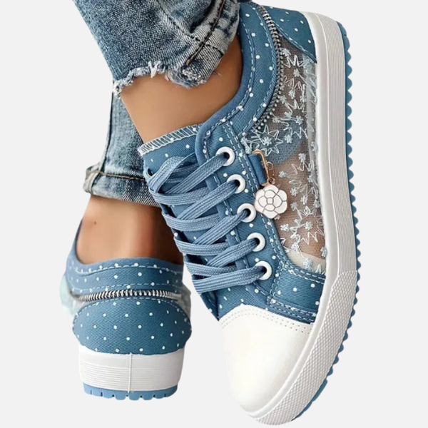 Anne | Canvas Sneakers met Kant en Veters