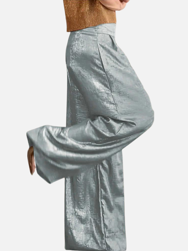 Dames Palazzo Broek met Hoge Taille en Zakken