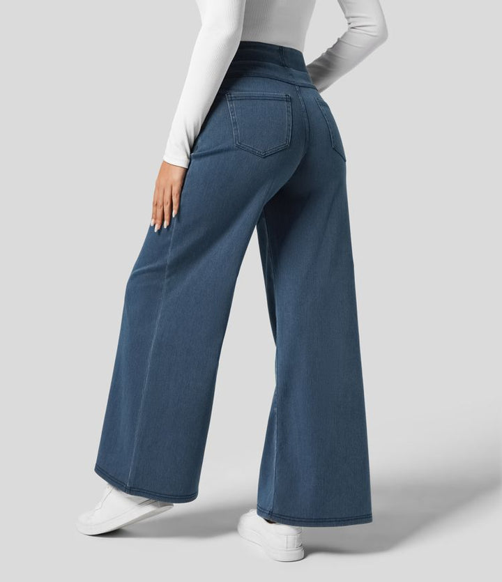 Evie | Comfy Elastische Broek met Hoge Taille
