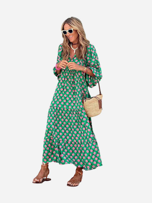Sara | Gebloemde Boho Maxi-Jurk