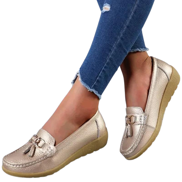 Dames Alle-Seizoen Vegan Leer Loafers met Kwastjes