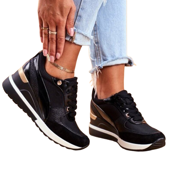 Keona | Trendy Plateau Sneakers met Glanzende Touch