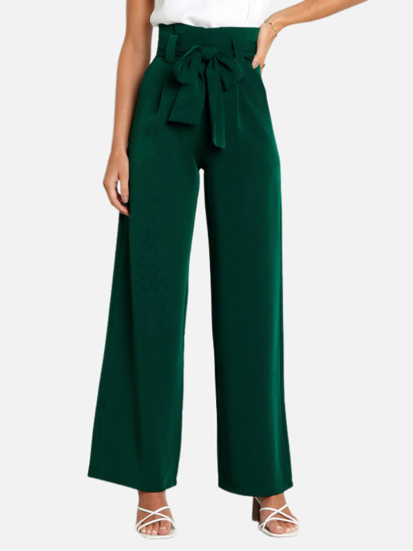 Dames Hoge Taille Palazzo Broek met Strikceintuur