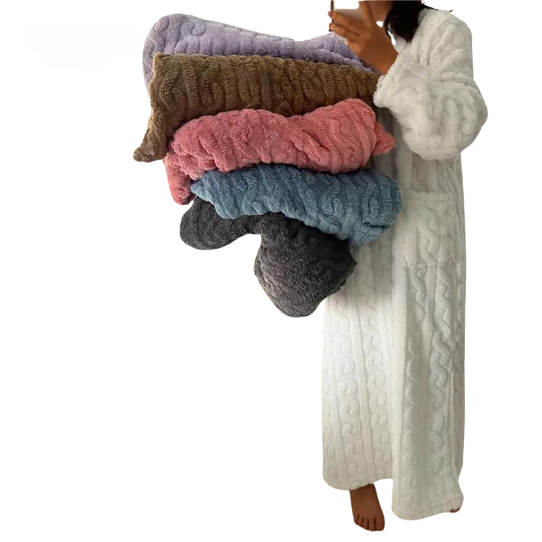 Lange fluffy winter pyjamajurk voor dames