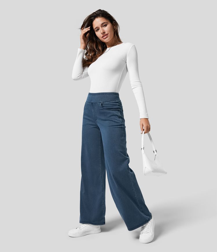 Evie | Comfy Elastische Broek met Hoge Taille