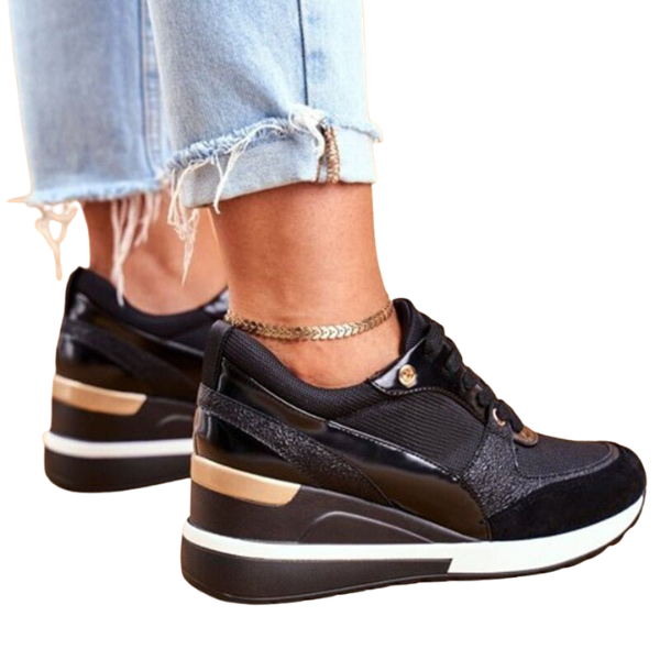 Keona | Trendy Plateau Sneakers met Glanzende Touch