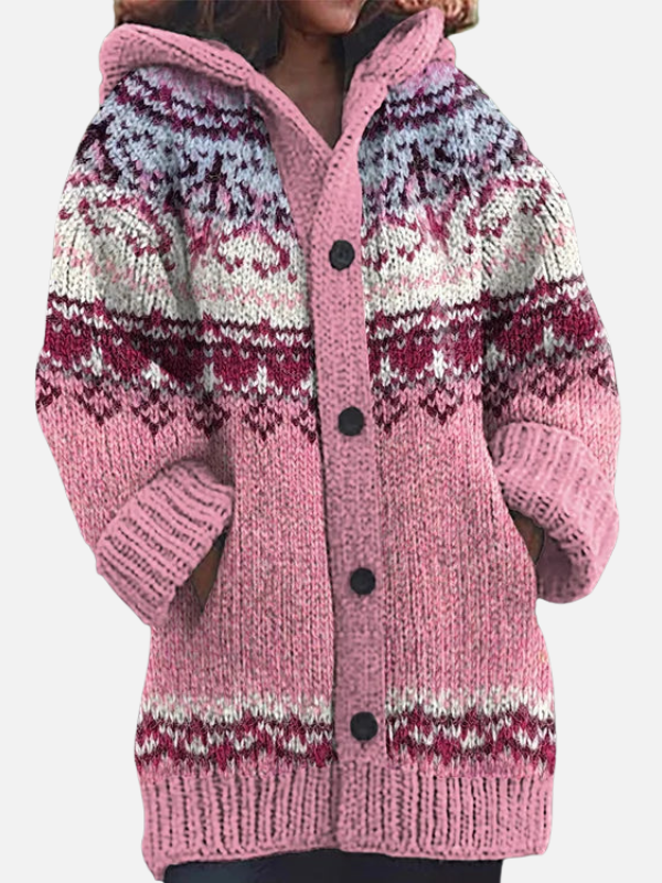 Femke | Noors Gebreid Vest met Capuchon