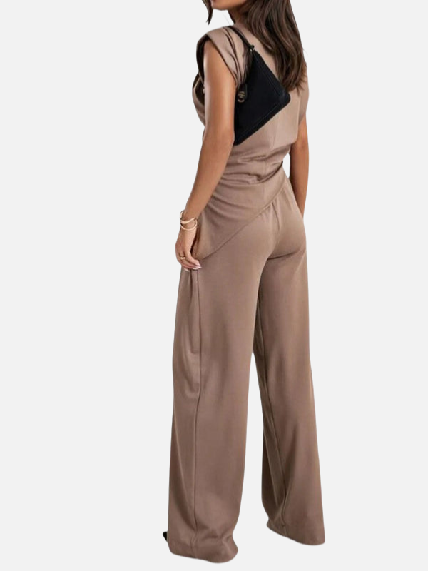 Julia | Chique Set met Mouwloze Top en Wijde Broek