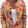 Sara | Kleurrijk Gebreid Vest met Bloemen