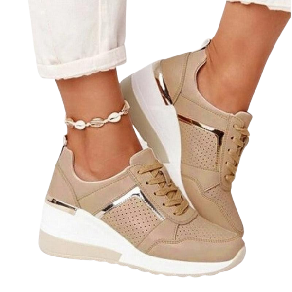 Dames Alle Seizoenen Vetersneakers met Sleehak