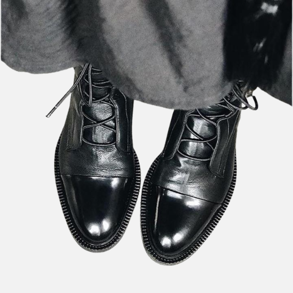 Mette | Elegante Veterschoenen met Blokhak