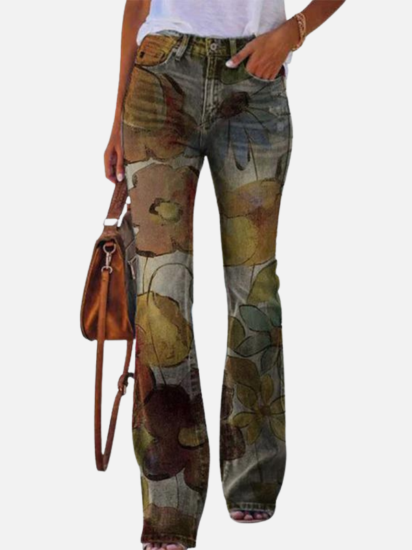 Dames jeans met bloemenprint