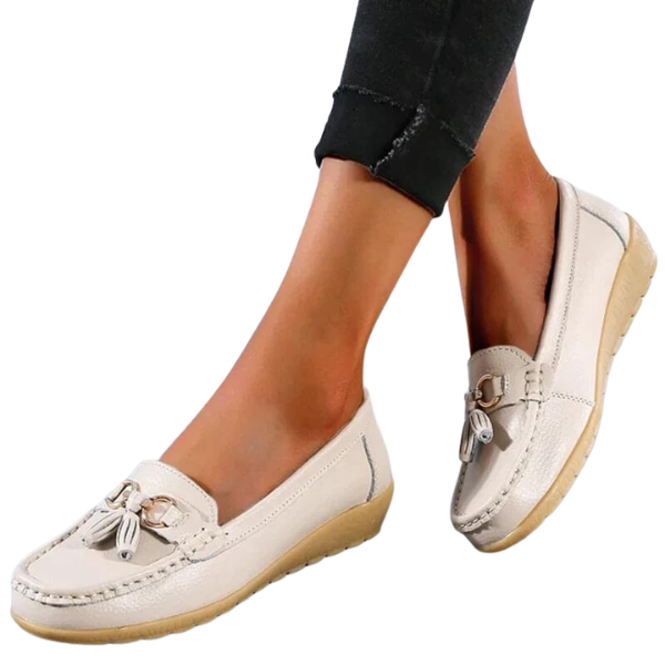 Dames Alle-Seizoen Vegan Leer Loafers met Kwastjes