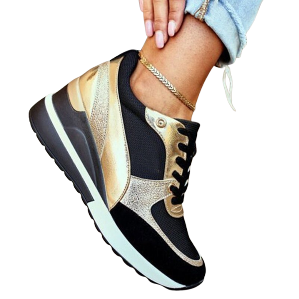 Keona | Trendy Plateau Sneakers met Glanzende Touch