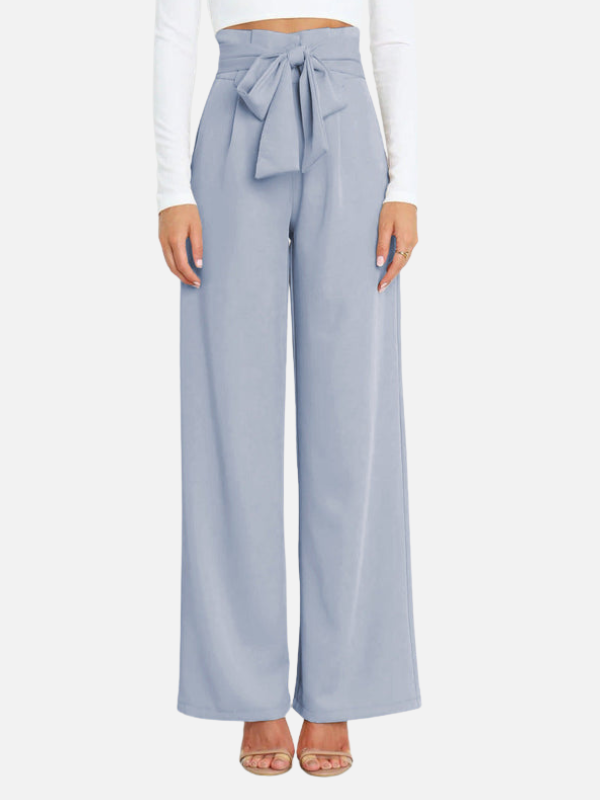 Dames Hoge Taille Palazzo Broek met Strikceintuur