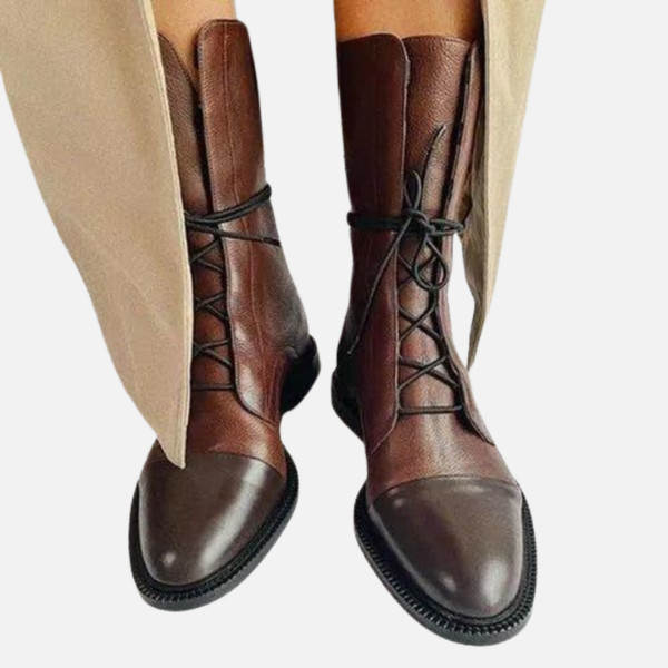 Mette | Elegante Veterschoenen met Blokhak