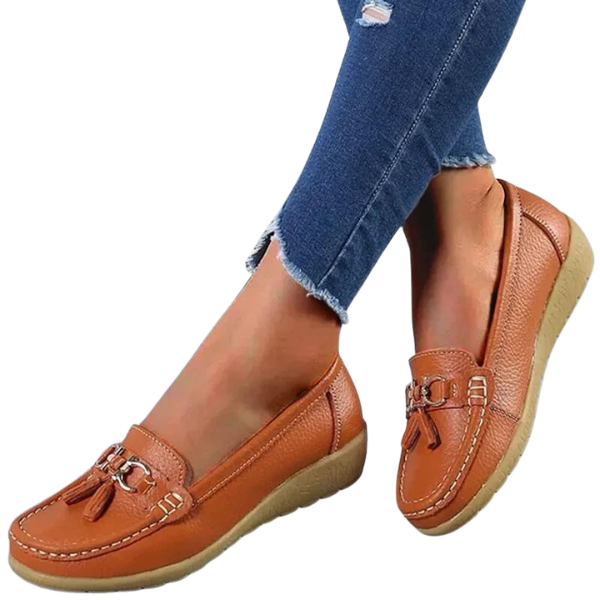 Dames Alle-Seizoen Vegan Leer Loafers met Kwastjes