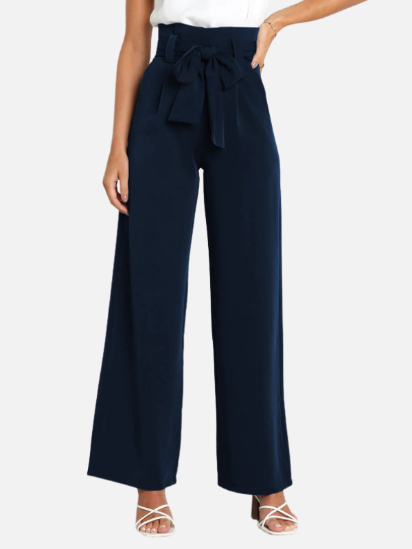 Dames Hoge Taille Palazzo Broek met Strikceintuur