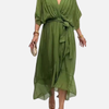 Sara | Chiffon Midi-Jurk met V-Hals
