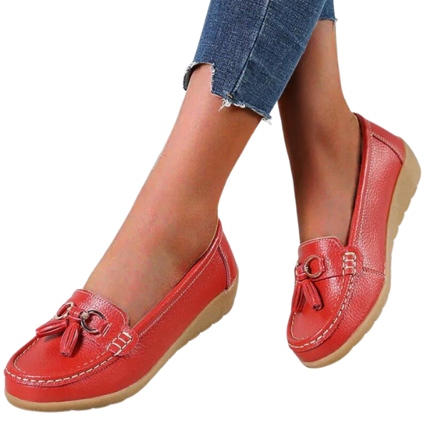 Dames Alle-Seizoen Vegan Leer Loafers met Kwastjes
