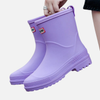 Trendy Waterdichte Halfhoge Regenlaarzen Met Antislip Zool Voor Vrouwen