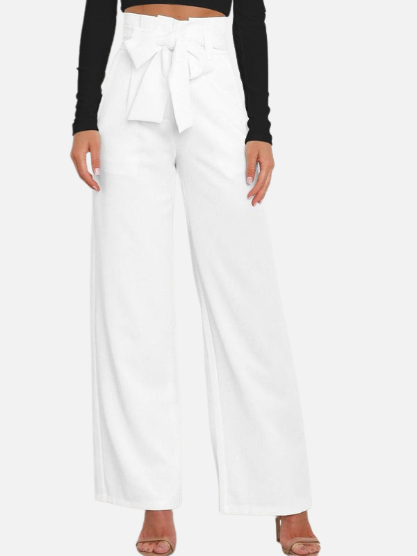 Dames Hoge Taille Palazzo Broek met Strikceintuur