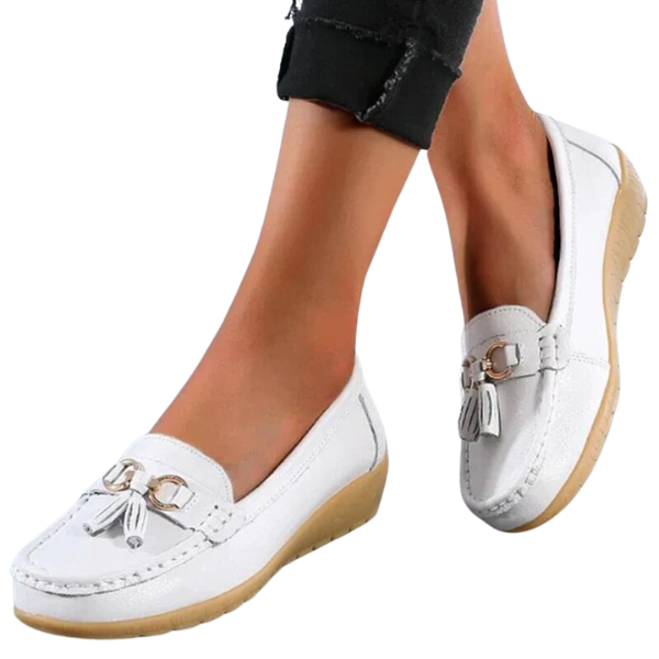 Dames Alle-Seizoen Vegan Leer Loafers met Kwastjes